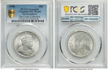 Newfoundland. Edward VII 50 Cents 1908 UNC Details (Cleaned) PCGS, Ottawa mint, KM11. White and lustrous, not a lot of indication that has been cleane...