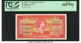 Bermuda Bermuda Government 10 Shillings 1.5.1957 Pick 19b PCGS Gem New 66PPQ. 

HID09801242017