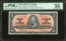 Canada Bank of Canada $2 2.1.1937 BC-22c PMG About Uncirculated 55. 

HID09801242017