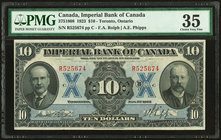 Canada Toronto, ON- Imperial Bank of Canada $10 1.11.1923 Ch.# 375-18-08 PMG Choice Very Fine 35. Trimmed.

HID09801242017