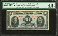 Canada Toronto, ON- Imperial Bank of Canada $10 3.1.1939 Ch.# 375-2404 PMG Extremely Fine 40 EPQ. 

HID09801242017