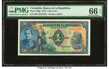 Colombia Banco de la Republica 1 Peso Oro 1.1.1954 Pick 380g PMG Gem Uncirculated 66 EPQ. 

HID09801242017