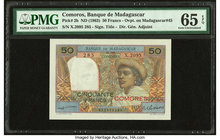 Comoros Banque de Madagascar et des Comores 50 Francs ND (1963) Pick 2b PMG Gem Uncirculated 65 EPQ. 

HID09801242017
