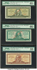 Cuba Banco Nacional de Cuba 1; 5; 10; 20; 50; 100 Pesos 1961 Pick 94s; 95s; 96s; 97s; 98s; 99s Six Specimen Examples PMG Gem Uncirculated 66 EPQ; Gem ...