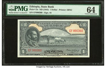 Ethiopia State Bank of Ethiopia 1 Dollar ND (1945) Pick 12c PMG Choice Uncirculated 64. 

HID09801242017