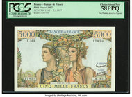 France Banque de France 5000 Francs 2.5.1957 Pick 131d PCGS Choice About New 58PPQ. Two pinholes at left as typical of this issue.

HID09801242017