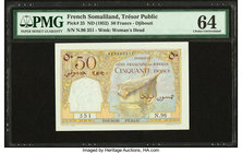 French Somaliland Cote Francaise des Somalis, Djibouti 50 Francs ND (1952) Pick 25 PMG Choice Uncirculated 64. 

HID09801242017