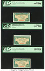 Hong Kong Government of Hong Kong 5 Cents ND (1941) Pick 314 KNB4 Three Consecutive Examples PCGS Gem New 66PPQ; Gem New 65PPQ; Choice About New 58PPQ...