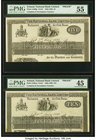 Ireland National Bank Limited Lot Of Four PMG Graded Complete And Incomplete Proofs. 5 Pounds 5.5.1894 Pick A56Bp PMG About Uncirculated 55, previousl...