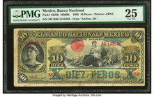 Mexico Banco Nacional de Mexicano 10 Pesos 1.8.1905 Pick S258h M299h PMG Very Fine 25. 

HID09801242017