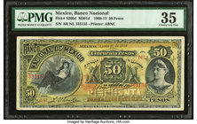 Mexico Banco Nacional de Mexicano 50 Pesos 25.8.1913 Pick S260d M301d PMG Choice Very Fine 35. Spindle holes.

HID09801242017