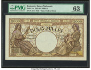Romania Banca Nationala a Romaniei 2000 Lei 10.10.1944 Pick 54a PMG Choice Uncirculated 63. 

HID09801242017