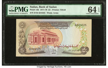 Sudan Bank of Sudan 5 Pounds 1978 Pick 14b PMG Choice Uncirculated 64 EPQ. 

HID09801242017