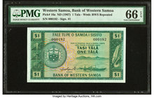 Western Samoa Bank of Western Samoa 1 Tala ND (1967) Pick 16a PMG Gem Uncirculated 66 EPQ. 

HID09801242017