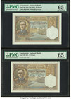 Yugoslavia National Bank 50 (2); 1000 Dinara 1.12.1931 (ND 1941); 1.12.1931 Pick 28 (2); 29 Three Examples PMG Gem Uncirculated 65 EPQ (2); About Unci...