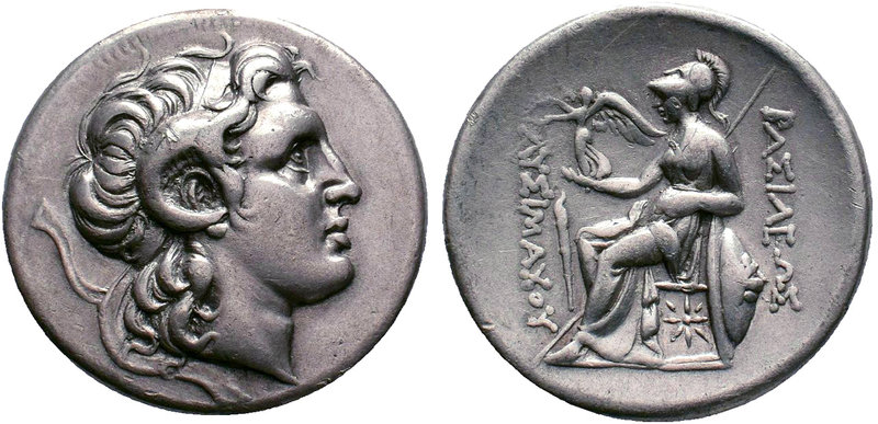 Lysimachos AR Tetradrachm. Lampsakos, circa 297-281 BC. Diademed head of the dei...
