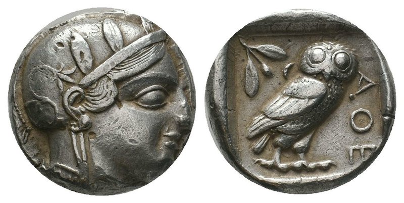 Attica, Athens AR Tetradrachm. Circa 479-450 BC. Head of Athena right, wearing e...