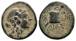 BITHYNIA. Dia. Time of Mithradates VI Eupator (Circa 100-95 or 90-80 BC). Ae. Obv: Head of Dionysos right, wearing ivy wreath. Rev: ΔΙΑΣCista mystica ...
