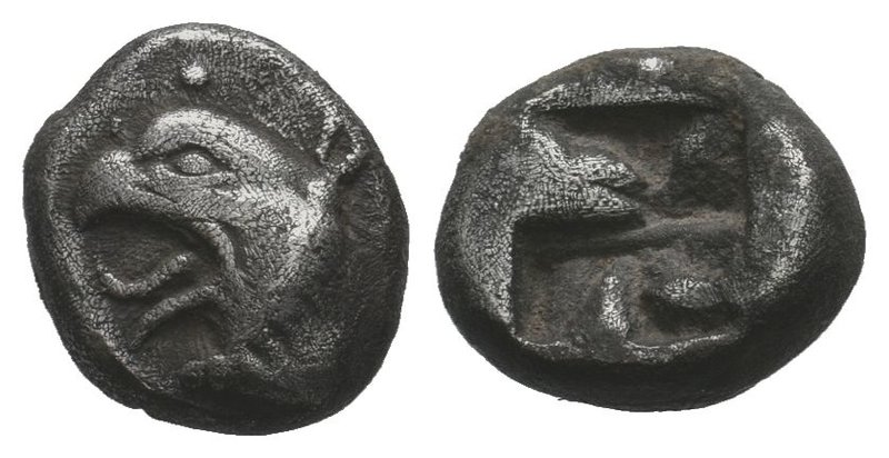 IONIA, Phokaia. Circa 6th-5th Century BC. AR Hemidrachm or Diobol . Head of grif...