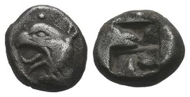 IONIA, Phokaia. Circa 6th-5th Century BC. AR Hemidrachm or Diobol . Head of griffin left / Rough incuse square. SNG Copenhagen -; cf. SNG von Aulock 2...