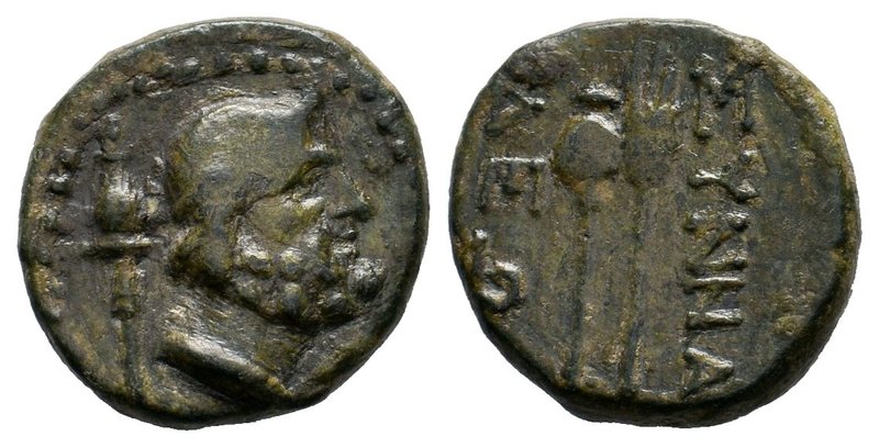 PHRYGIA, Synnada. Late 2nd-1st centuries BC. Æ, Laureate head of Zeus right; sce...