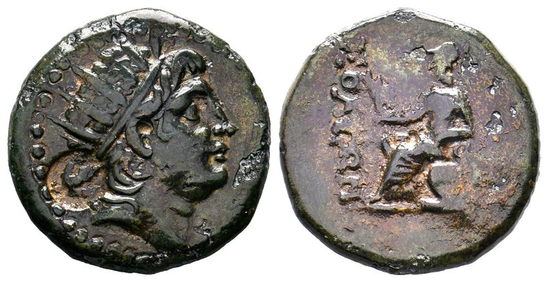 Soli, Cilicia, AE26, 10.47g. Radiate head of Helios right (AE monogram behind he...