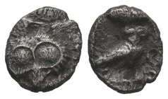ATTICA. Athens. Circa 454-404 BC. Obol 
Diameter: 10mm
Weight: 0.79gr
Condition: Very Fine
Provenance: From Coin Fair before 1980's