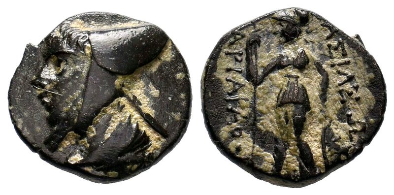 KINGS OF CAPPADOCIA. Ariarathes III (230-220 BC). Ae.Obv: Head of Ariarathes III...