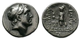 Kings of Cappadocia. Ariarathes V AR Drachm. Uncertain mint, possibly Mazaka Eusebeia or Tyana. 163-130 BC. Diademed head of king right / ΒΑΣΙΛΕΩΣ ΑΡΙ...