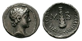KINGS of CAPPADOCIA. Archelaos Philopatris Ktistes. 36 BC-AD 17. AR Drachm . Dated RY 42 (AD 6/7). Diademed head right; fillet border / Club; M-B (dat...