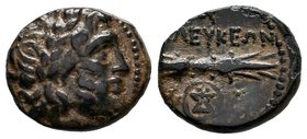 Seleukeia Pieria, Syria. Municipal issue under Seleukos I, 312-280 BC. AE 22mm. Laureate head of Zeus right / ΣEΛEYKEΩN, thunderbolt; monogram below. ...