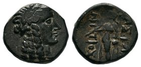 SELEUKID KINGS of SYRIA. 223-187 BC. Æ, Uncertain,
Diameter: 15mm
Weight: 3.11gr
Condition: Very Fine
Provenance: From a Private UK Collection.