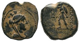 Seleukid Kingdom. Alexander I Balas. 152/1-145 B.C. Quasi-autonomous issue. Apameia on the Axios, S.E. 163 (150/49 B.C.). Turreted, veiled and draped ...