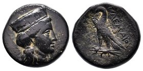 EGYPT, Ptolemaic Kings. Ptolemy I . 323-283 BC. Æ, Paphos mint. Struck 310-306 BC. Head of Aphrodite right, wearing ornamented stephane and earring / ...