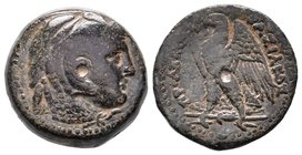 Ptolemaic kings of Egypt. Ptolemaios II. Philadelphos (285-246 BC). AE, Alexandria. Obv. Diademed head of deified Alexander right, wearing elephant's ...