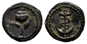 PHRYGIA. Ankyra. Autonomous issues, 1st - 2nd century AD. . Poppy between two grain ears. Rev. Anchor entwined by serpent. Lindgren I A 884B.
Diamete...