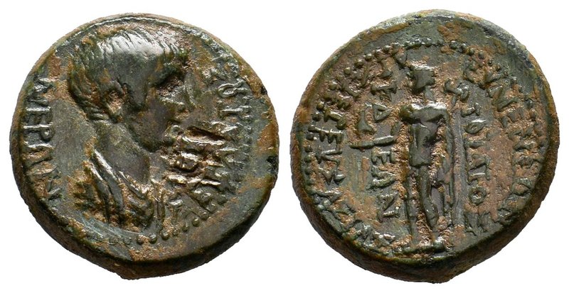 PHRYGIA. Eumenea. Nero (54-68). Ae. Obv: NERΩN ΣEBAΣTOΣ. Bareheaded and draped b...