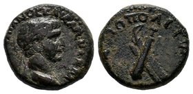 Pontus, Heracleopolis (as Sebastopolis). Trajan. A.D. 98-117. AE hemiassarion . Struck A.D. 106/7. [AYT NEP] TPAIANOC K[AICAP CE ΓE ΔA], laureate head...