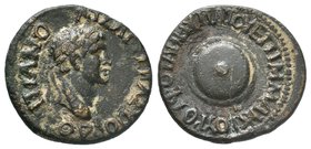 BITHYNIA. Koinon of Bithynia. Domitian (Caesar, 69-81). Ae.Obv: ΔOMITIANOΣ KAIΣAP ΣEBAΣ YIOΣ. Laureate head right.Rev: EΠI M MAIKIOY POYΦOY ANΘYΠATOY....