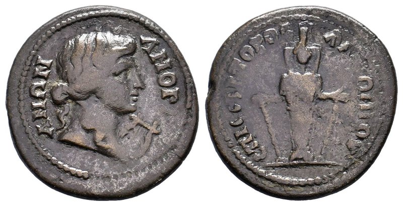 GREEK COINS, ASIA, PHRYGIA, AMORIUM. AE-26mm. 2nd century AD Apollo head r., Lyr...