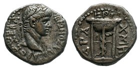 SELEUCIS and PIERIA, Antioch. Nero. AD 54-68. AR Drachm. Dated RY 3 and year 105 of the Caesarean Era (AD 56/7). NEPONOΣ KAIΣAPOΣ ΣEBA, laureate head ...