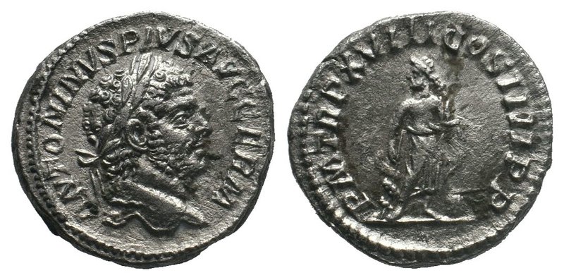 Caracalla AR Denarius. Rome, AD 215. ANTONINVS PIVS AVG GERM, laureate head righ...