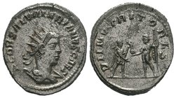 Valerian II as Caesar, unpublished mule ; 256-258 AD, Antioch, 258 AD, Antoninianus, Unpublished mule with obverse of Valerian II but reverse of Salon...