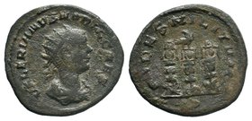 Valerian II (AD 256-258). BI antoninianus. VF, silvered. Samosata. VALERIANVS NOBIL CAES, radiate, draped bust right / FIDES MILITVM, aquila between t...