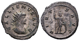 Gallienus, 253-268. Antoninianus. Antiochia, 263-264. GALLIENVS AVG Radiate, draped and cuirassed bust of Gallienus to right, seen from behind. Rev. V...
