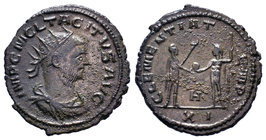 Tacitus BI Radiate. Antioch, AD 276. IMP C M CL TACITVS AVG, radiate, draped and cuirassed bust right, with paludamentum / CLEMENTIA TEMP, emperor sta...