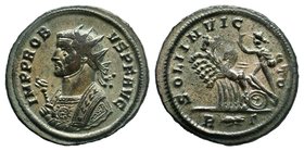 Probus BI Radiate. Rome, AD 276-282. PROBVS P F AVG, radiate bust left, wearing imperial mantle and holding sceptre surmounted by eagle / SOLI INVICTO...
