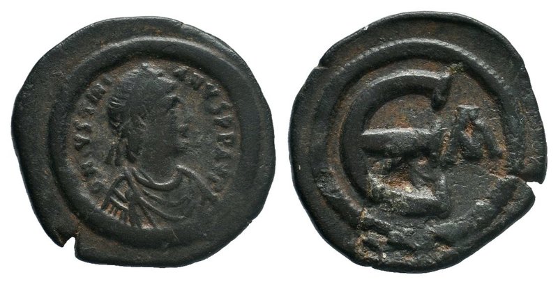 Justinian I. 527-565. Æ Pentanummium . Constantinople mint, 1st officina. Struck...