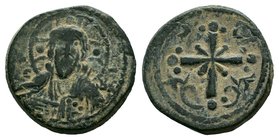 Nicephorus III, Class I anonymous follis. 1078-1081 AD. IC-XC to left and right of bust of Christ, nimbate, facing, right hand raised, book of gospels...
