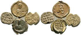A lot of 4 byzantine lead seals (7th-11th cent.) The lot comprises several types of seals to catalogue.
Condition: Very Fine
Provenance: From a Priv...